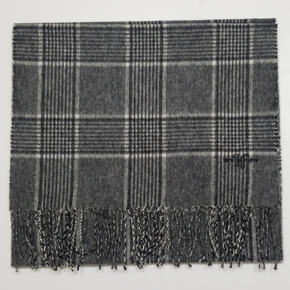 NWT Hickey Freeman Glen Plaid Cashmere Scarf - Picture 2 of 8